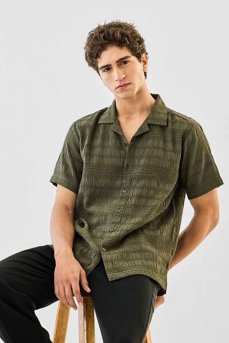 Box Fit Textured Shirt