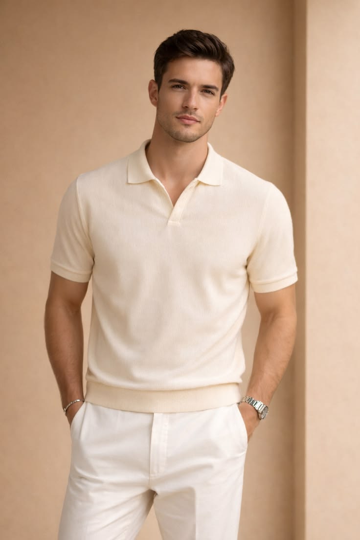 Old Money Woolen Structure Polo T-shirt