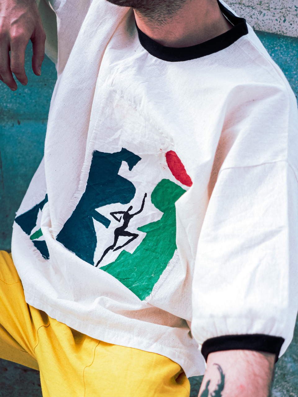 Retro Mosaic Ringer Tee - Image 2