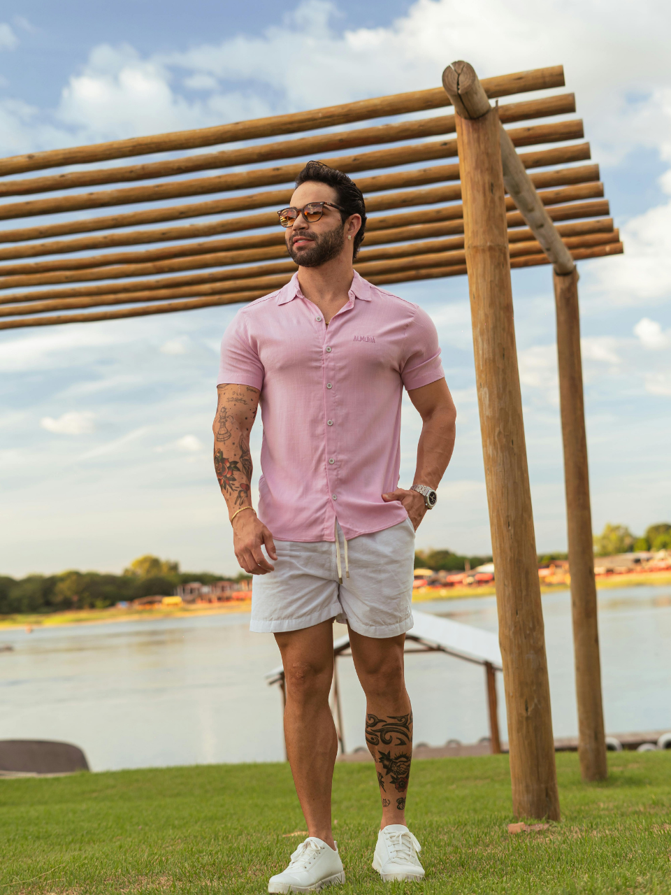 Blush Horizon Resort Shirt - Image 4